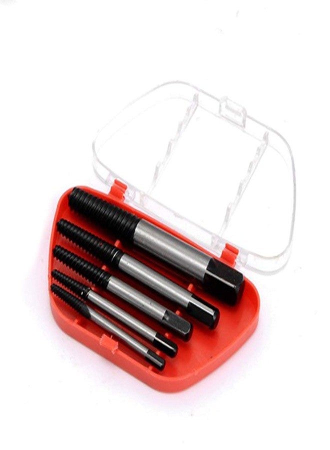 H9 5Pcs Screw Extractor Set for Damaged Broken Bolts, Studs, Screws & Pipes | Reverse Drill Bit Removal Tool Kit - Chrome Vanadium Steel - Image 1